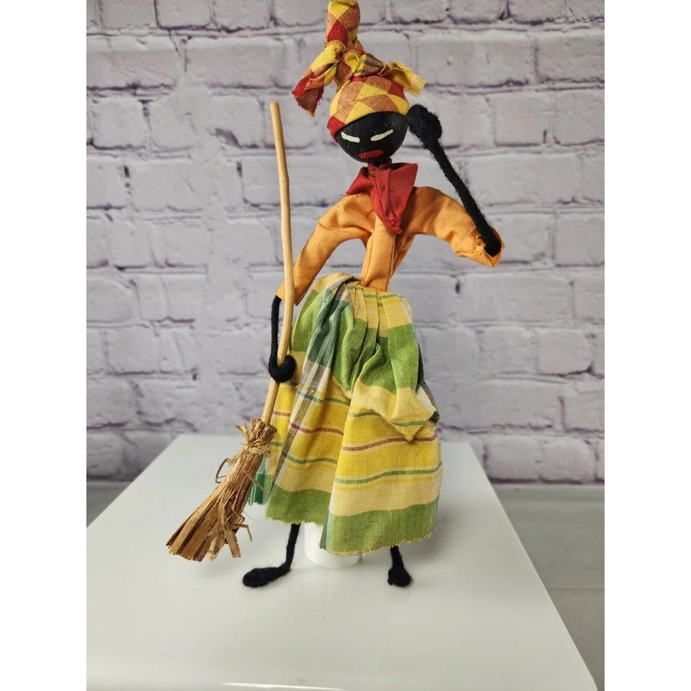 Vintage African Hand Made Folk Art  Wired Doll Figurine